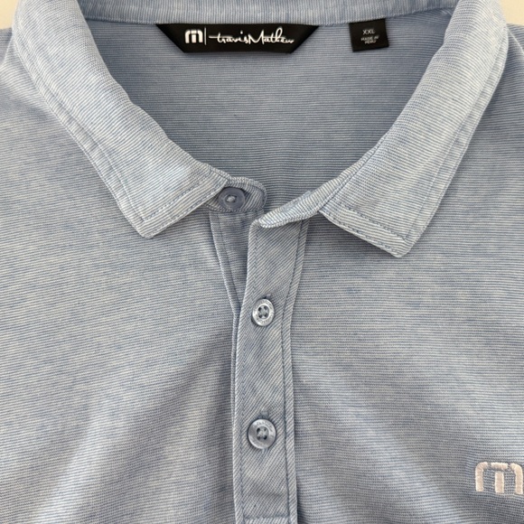 Travis Mathew The Zinna Polo Heather Light Blue. Size XXL - Picture 8 of 10